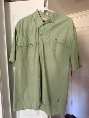 Orvis Light Green Short-Sleeve Shirt Jacket